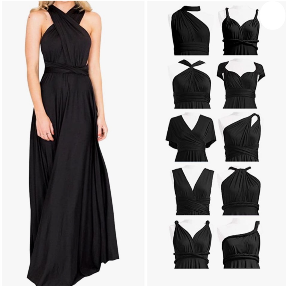 Convertible Bridesmaid Maxi Multi-Way Wrap Evening Wedding Party Long Dress